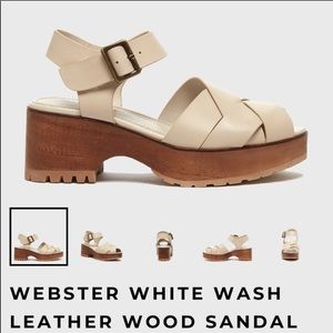WEBSTER WHITE WASH LEATHER WOOD SANDAL